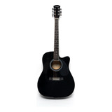 Guitarra Acústica Custom Con Corte Negra Parquer  Gac109bk