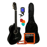 Guitarra Criolla Electrocriolla Amplificador Funda Cable Pua