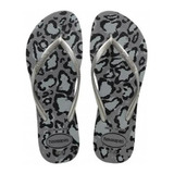 Ojotas Havaianas Mujer Estampadas Slim Animals Gris