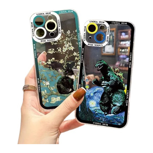 3pcs Van Gogh Pintura Funda Transparente Para iPhone