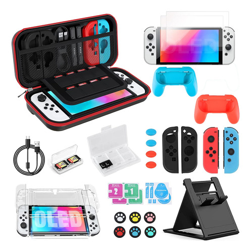 Kit De Accesorios Estuche Para Nintendo Switch Oled 32 En 1