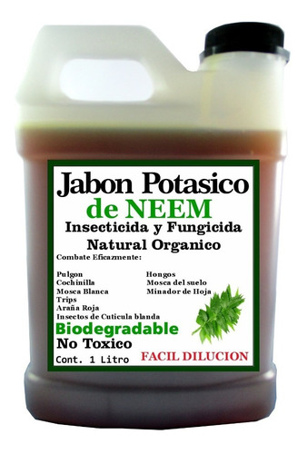 Jabon Potasico De Neem 1lt 50% Facil Dilucion Insecticida