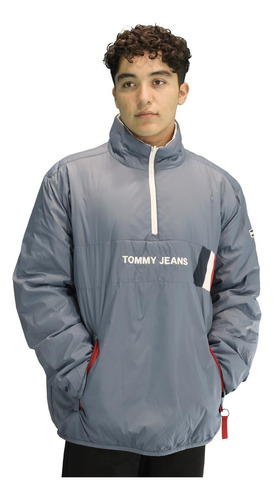 Impermeable Doble Vista Tommy Hilfiger Xxl Azul Y Blanco