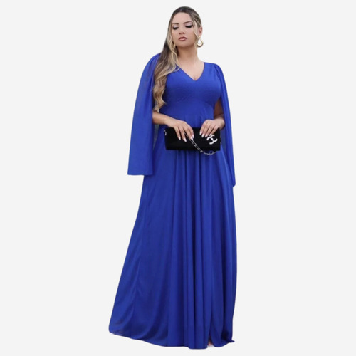 Vestido Madrinha Manga P A Plus Size Evangélico Mãe Noivo Rg