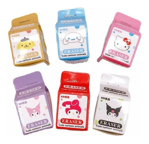 Set 6 Gomas De Borrar Hello Kitty Y Sus Amigos Sanrio 