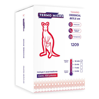 Micas Térmicas Tamaño Credencial 8x11.5cm 100 Piezas 10ml | MercadoLibre