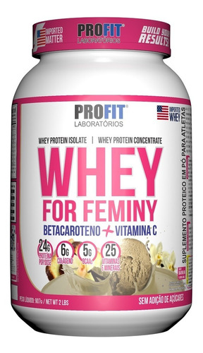 Whey For Feminy 907g - Profit / Com Nf Sabor Baunilha