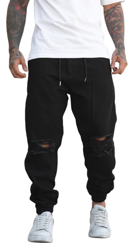 Jogger Jean Mom Hombre Pantalon Recto Mom Cargo Tela Rigida 