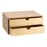 Suporte De Monitor Organizador De Mesa 2 Gavetas Mdf Cru