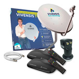 Kit Vivensis 2 Pontos - Antena + Cabo + Lnbf + 2 Receptores
