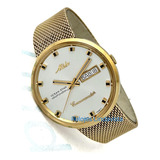 Reloj Mido Commander Dorado Automático Humo 