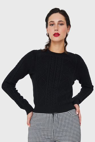 Sweater Puntotrenzado Negro Nicopoly