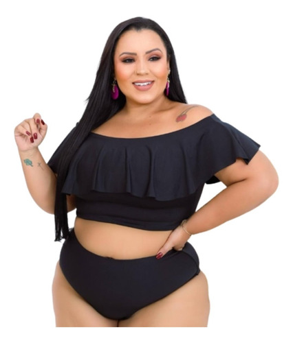 Biquini Plus Size Cintura Alta Ciganinha Com Bojo 