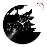 Kinglive Reloj De Grabación Negro Arte Decorativo De Lobo Sa