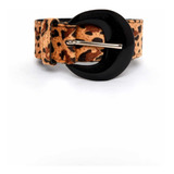 Cinto Feminino De Couro Meia Lua Animal Print Lançamento