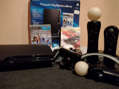 Ps3 Playstation Slim   1 Joystick 2 Move Cargador Navegador 