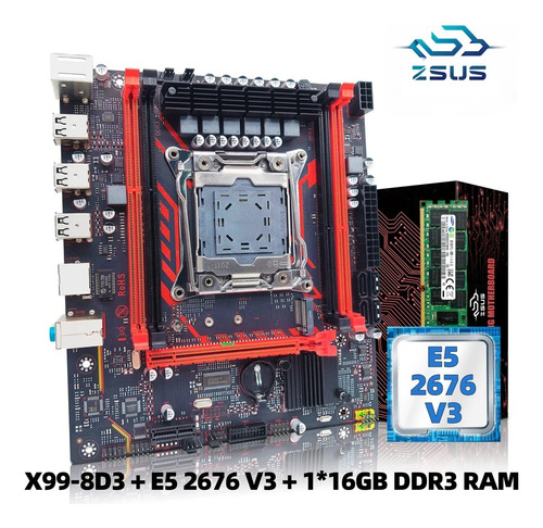 Combo Xeon X99 Mother, E5 2676v3 16gb Ram