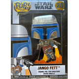 Funko Pop Pin Jango Fett Star Wars, Esmaltado, Mandalorian