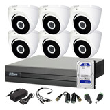 Kit Seguridad Dvr 8ch+ 6 Cámaras Domo Full Hd Exterior+disco