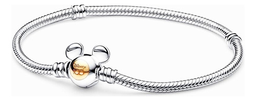 Pulsera Plata S925 Mickey Disney 100 Años Para Charm Dije