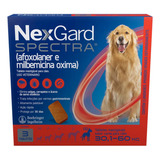 Nexgard Spectra Para Cães De 30,1 A 60kg Com 3 Comprimidos Cor Vermelho