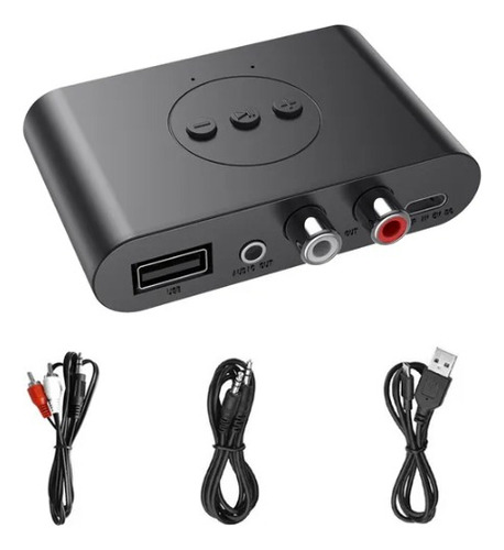 Receptor Transmissor Áudio Usb Bluetooth 5.0 Nfc C/ P2 E Rca