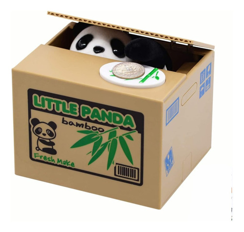 Alcancía Roba Monedas Oso Panda Automática Para Niños