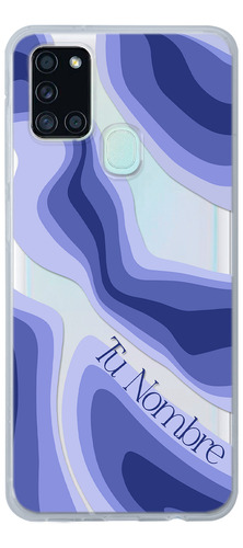 Funda Para Galaxy Para Mujer Curvas Azules Con Tu Nombre