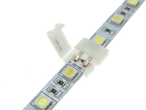 Conector Cinta Led 5050 5630 10mm Presión Unicolor 2 Pines 