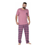 Pijama Masculino Longo Inverno Calça Blusa Comprida C/ Bolso