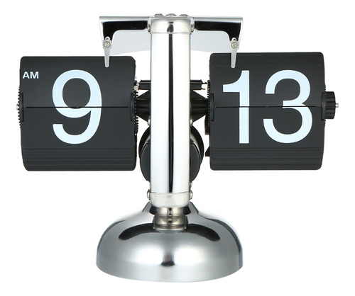 Reloj De Mesa Flip Clock Flip, Cuarzo Blanco Y Negro, Tamaño