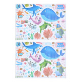 Pegatinas De Pared Impermeables Para Bebés Ocean Fish, 2 Uni