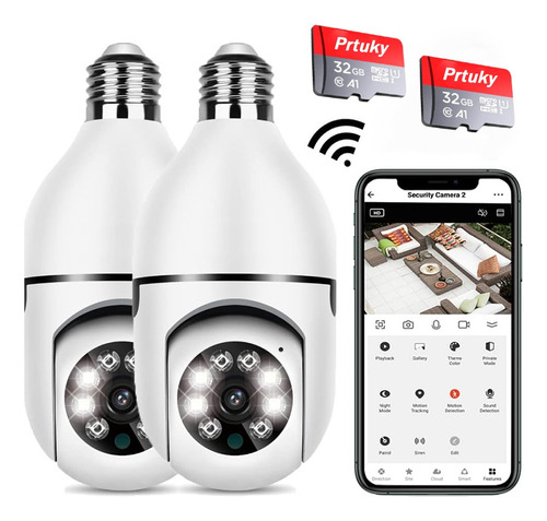 2pcs Cámara De Seguridad Vigilancia Wifi Inalámbrica 1080p