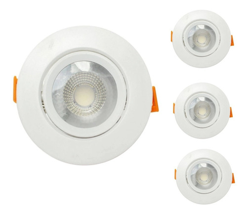 Kit 10 Spot Led Embutir Redondo Direcionável 3w 