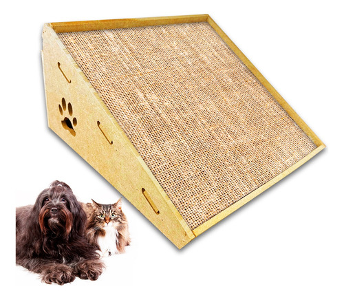  Rampa Arranhador Gatos Brinquedo Anti Stress Pet Mdf Sisal