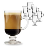 Jogo De Canecas Em Vidro Irish Coffe 6 Peças 120ml Capuccino