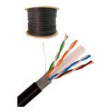 Cable Utp Exterior Cat6 Cca Bobina 305mts Doble Forro Negro