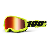 Goggles Moto Strata 2 Yellow Red Lens 100% Original