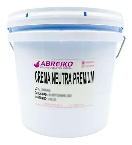  Crema Base Premium Sin Parabenos 4 Kilos Fragancia Sin Fragancia Tipo De Envase Cubeta De Polietileno