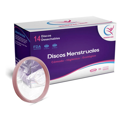 Discos Menstruales Desechables Renova-Her Rosa Morado Unitalla 14 piezas | Meses sin interés