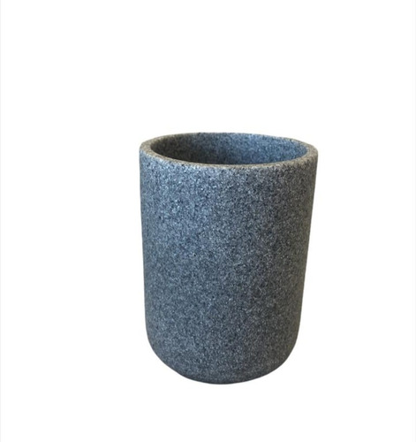 Vaso Porta Cepillo Resina Gris Piedra