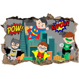 Vinilos Efecto Hueco 3d Superheroes Bebes - Cali - 1m X 60cm