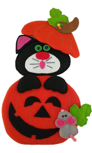 Muñecos Gato En Calabaza - Decoración Halloween