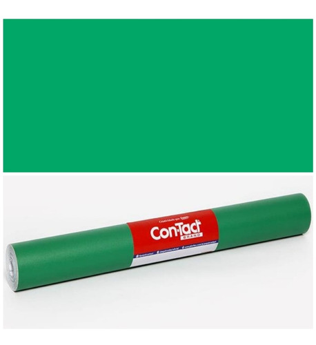 Papel Adesivo Contact Verde Bandeira Fosco Opaco 45cm X 2m
