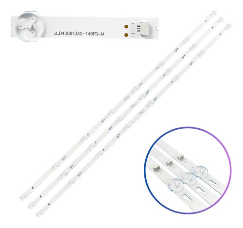 Kit Leds Jvc Si43fs Si43us Si43f16 (3tiras,8leds) Alum - Nvo