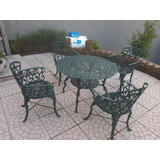 Juego De Jardin Aluminio 4 Sillas Y Mesa Redonda