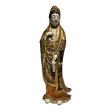 Antiguo Figura Buda Original Oriental Pintado A Mano