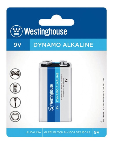 Bateria Alcalina 9v 1un Westinghouse