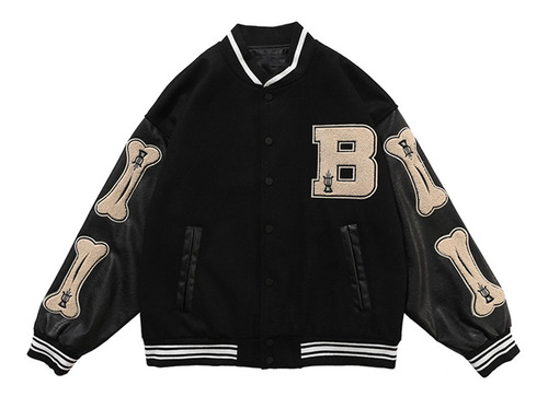 Chaqueta De Béisbol Para Mujer Y Hombre, Mangas Largas, Con