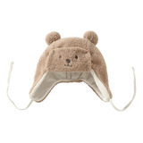 Gorro De Bebé De Oso Lindo Coreano Con Orejeras De Lana De